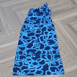 J. McLaughlin Blue On Blue One-Shoulder Dress Medium